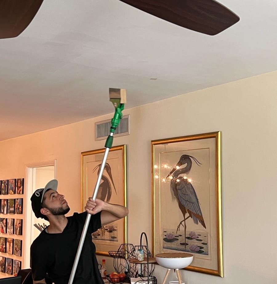 Removing soot from ceiling